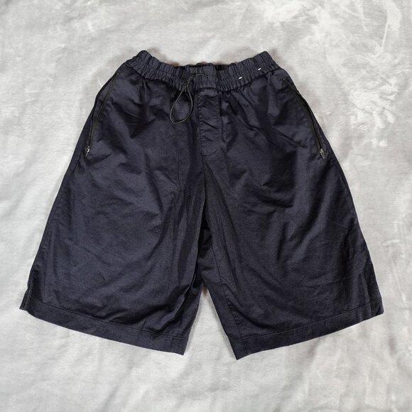 Uniqlo X Theory Athletic Drawstring Shorts Mens Medium 10” Navy Blue READ! - Picture 1 of 11